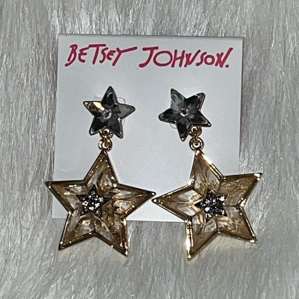 Betsey Johnson Celestial Star Statement
Crystal Drop Earrings